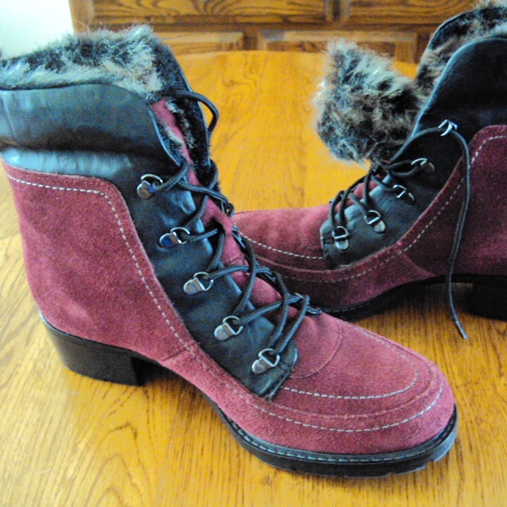 Sporto Brand Waterproof Suede Boots~Wine 8.5